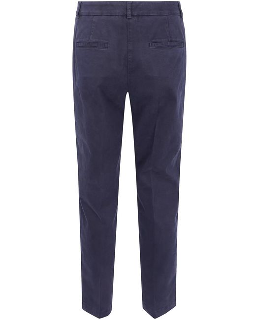 Peserico Blue Strech Gabardine Trousers