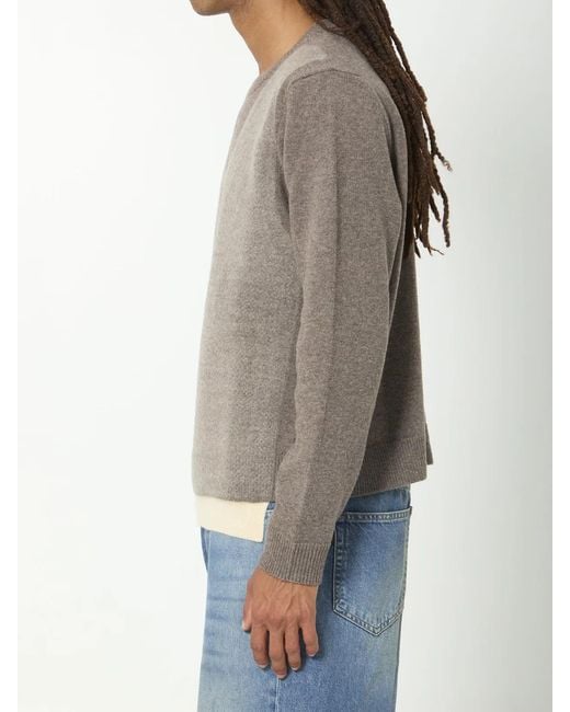 Maison Margiela Gray Virgin Wool Crewneck Sweater for men