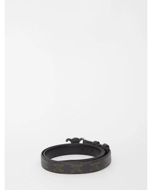 Céline White Triomphe Fabric Belt for men