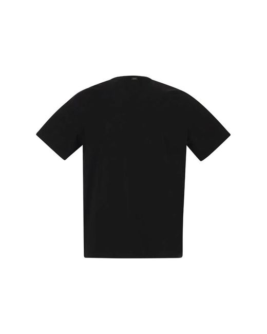 Herno Black Short Sleeve Cotton T Shirt for men