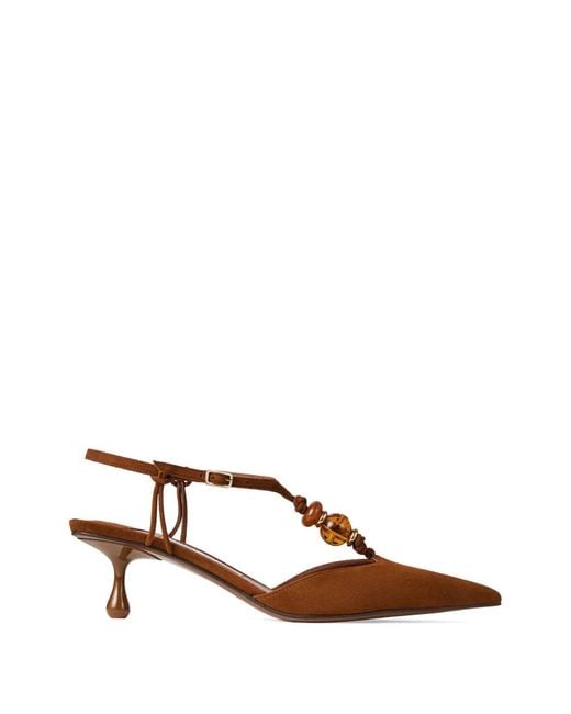 Jimmy Choo Brown Lauri Suede Leather Pumps