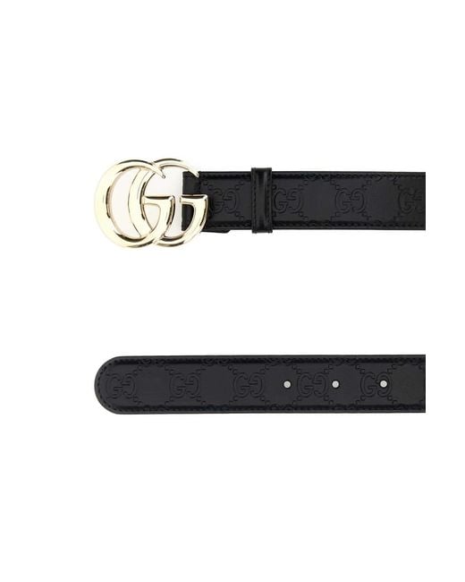 Gucci White Belt With Logo Buckle