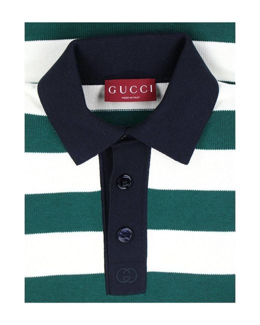 Gucci Green Silk Polo for men