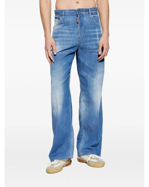 DSquared² Blue Cotton Trousers for men