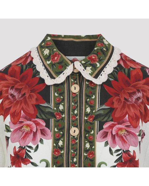 Farm Rio Red Floral Wonder Linen Shirt