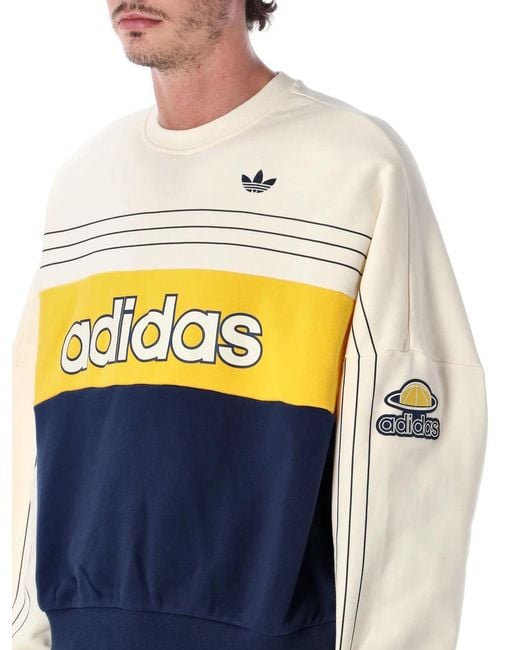 Adidas Originals Blue Oversized Crewneck Sweatshirt for men
