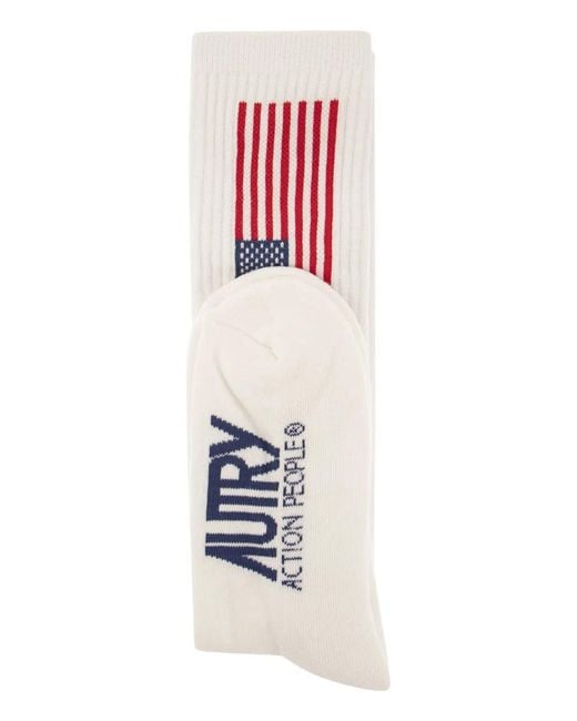 Autry Red Socks With Iconic Logo