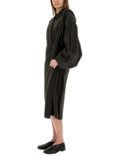 Lemaire Black "Straight Collar Twisted" Dress