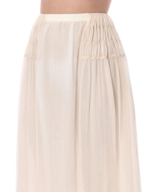 Dries Van Noten Pink Long Sheer Chiffon Skirt