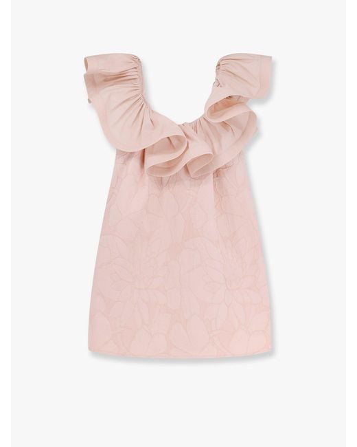 ワンピース ELISABETTA FRANCHI Floral jacquard mini dress Elisabetta Franchi Woman Mini Dress with Floral Jacquard and