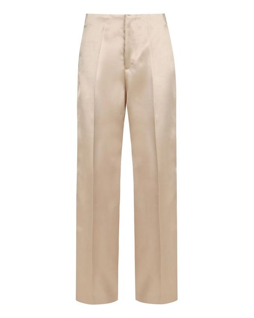 Philosophy Di Lorenzo Serafini Natural Satin Trousers With Side Pockets