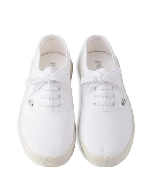 Prada White Canvas Sneakers for men