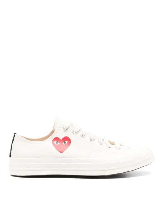Comme des Garçons White Chuck Tailor Heart Low Top Sneakers for men