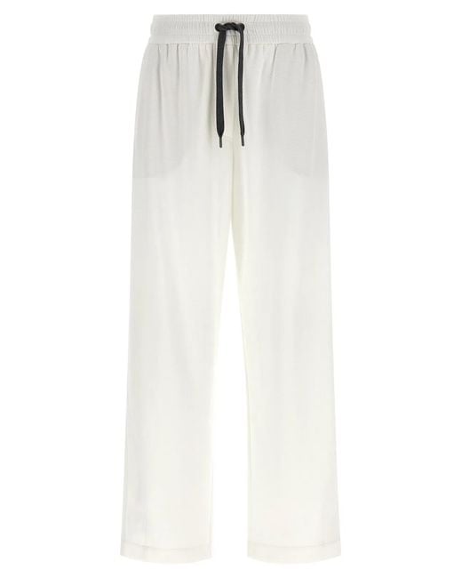 Brunello Cucinelli White 'Track' Pants