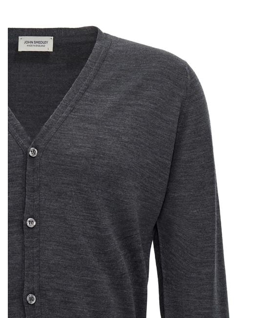 John Smedley Black 'Petworth' Cardigan for men