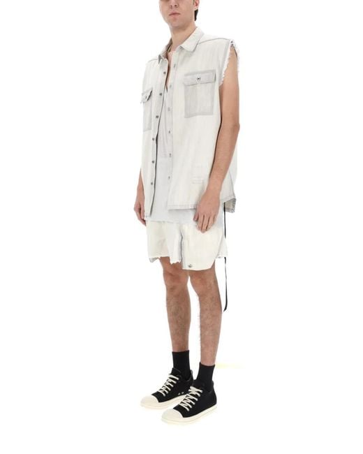 Rick Owens White Cotton Sports Jacket for men