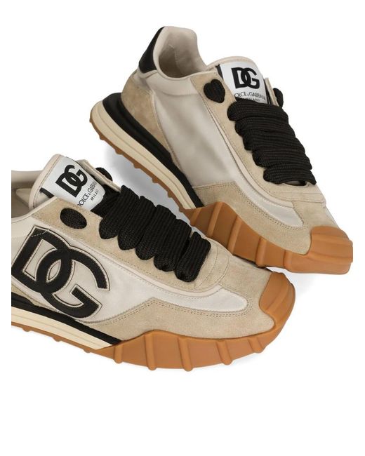 Dolce & Gabbana Natural Nylon And Suede Dg Athletic Sneakers for men