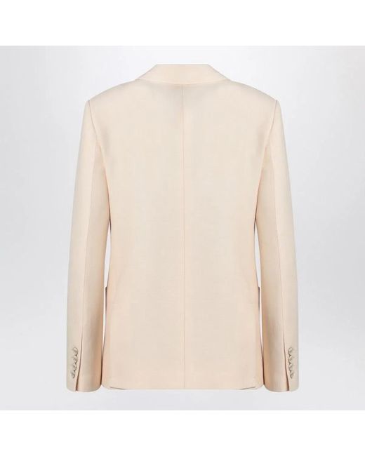 Valentino Natural Wool And Silk Single-Breasted Jacket