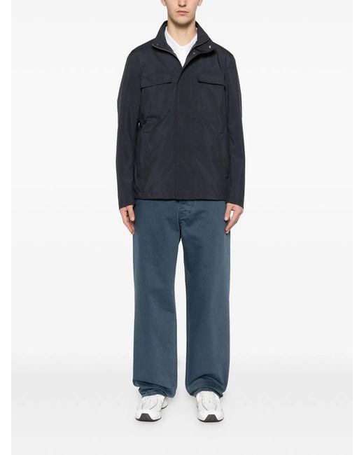 Herno Blue Flap-Pocket Jacket for men