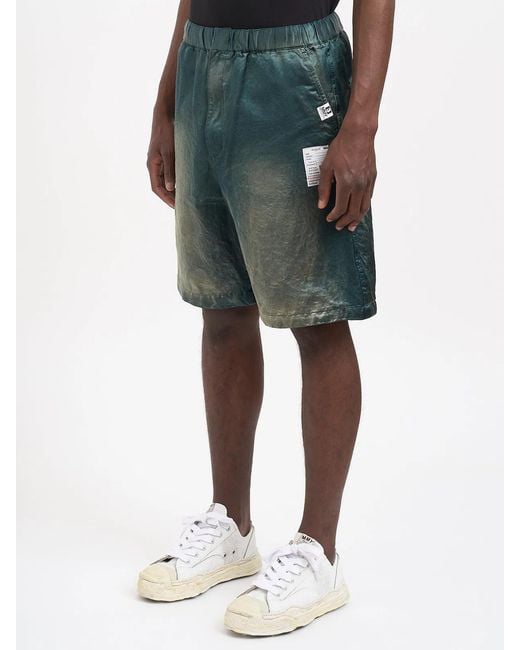 Maison Mihara Yasuhiro Green Bermuda Sun Fade Satin for men