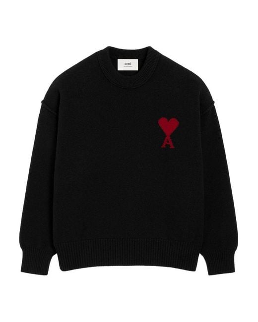 AMI Black Wool Sweater