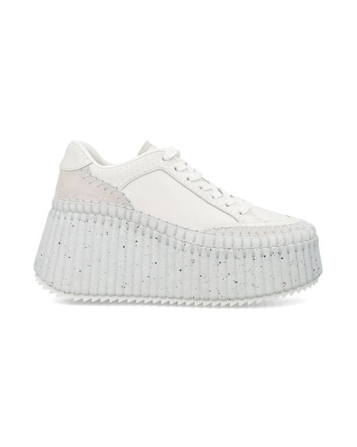 Chloé White Nama Wedge Sneaker