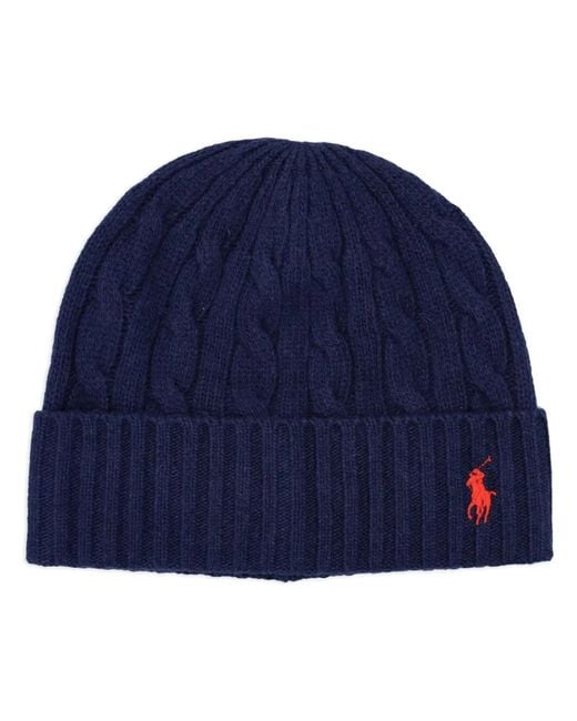 Polo Ralph Lauren Blue Wool Blend Beanie for men