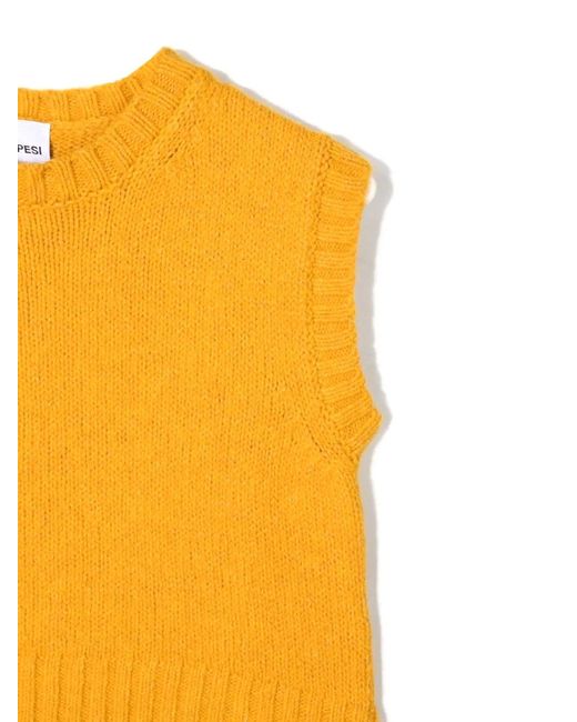 Aspesi Orange Mini Tricot Vest For Girls