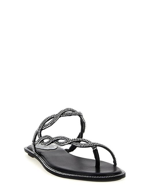 Rene Caovilla Black 'Braid' Sandals