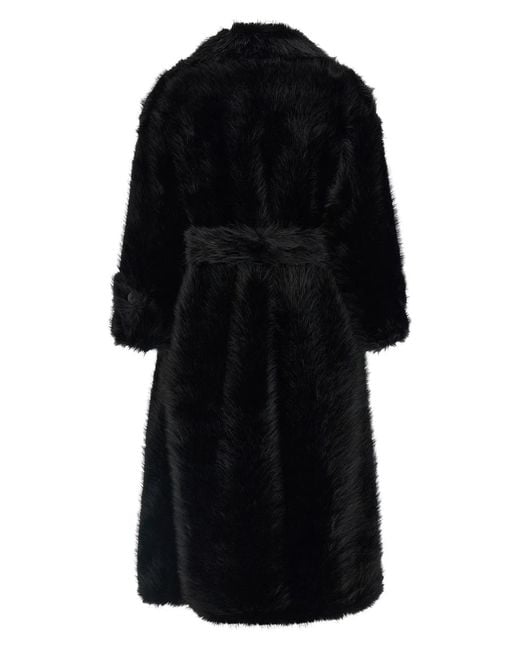 BB COUTURE Black B&B Couture 'Jackie' Eco-Fur Trench Coat