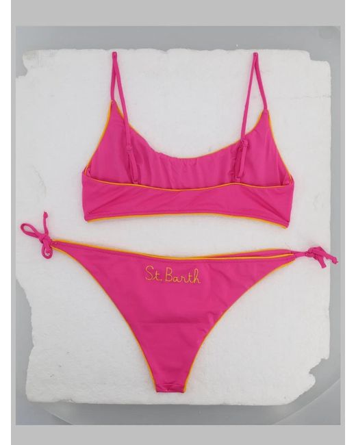 Mc2 Saint Barth Pink Girls' Two-Piece Bikini Swimsuit