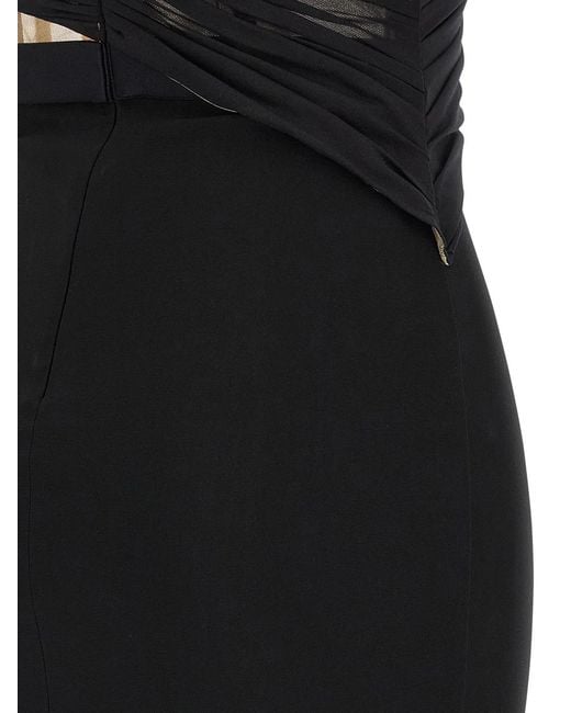 Nensi Dojaka Black 'Corsetted Draped Maxi' Dress