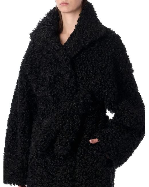 Frankie Shop Black Ravello Faux Shearling Oversized Coat