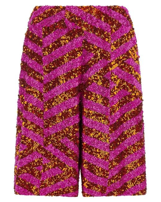 Dries Van Noten Red 'Pomy Bis' Bermuda Shorts
