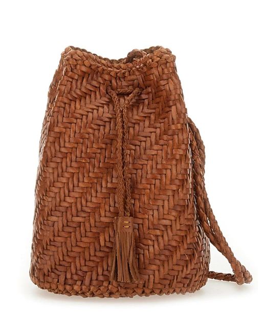 Dragon Diffusion Brown Borsa "Pompom Double Jump"