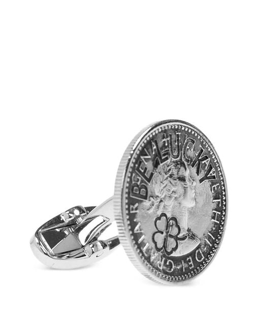Paul Smith White Cufflink Coin for men