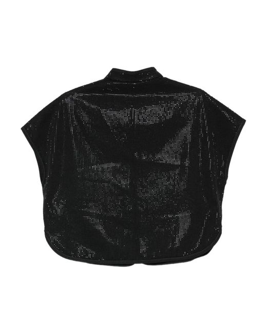 Emporio Armani Black Studded Cropped Top
