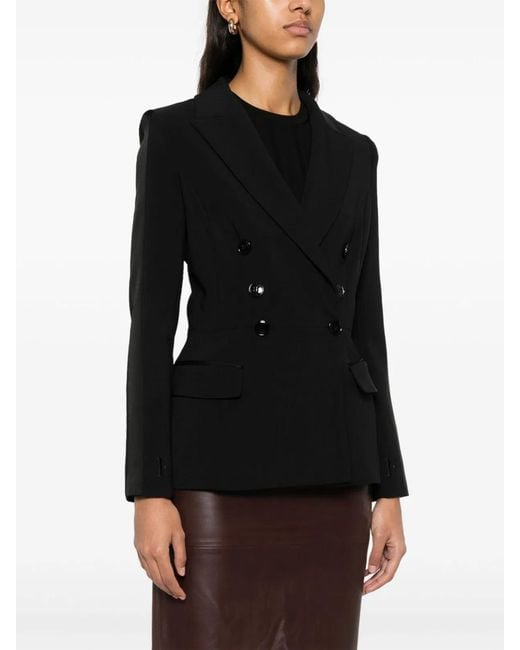Elisabetta Franchi Black Double-Breasted Jacket