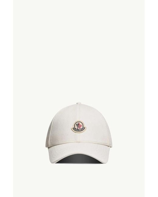 Moncler White Baseball Cap for men