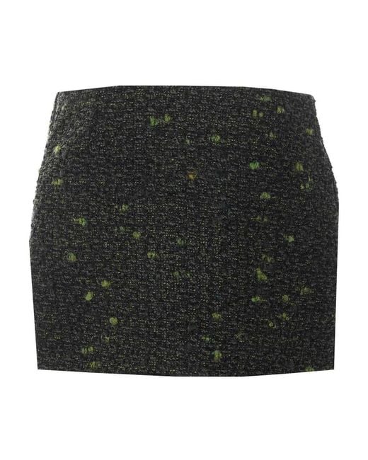 Gucci Black Boucle Wool Mini Skirt