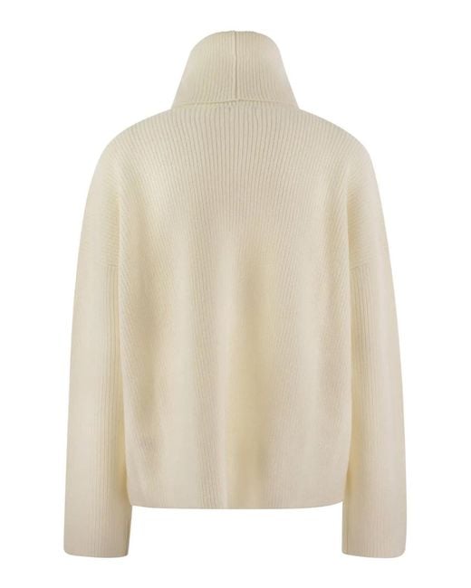 Fabiana Filippi Natural Boxy Turtleneck Sweater