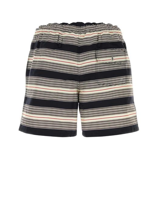 Prada Blue Embroidered Nylon Swimming Shorts for men