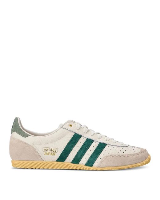 Adidas Originals Green Japan Leather Sneakers With Suede Inserts
