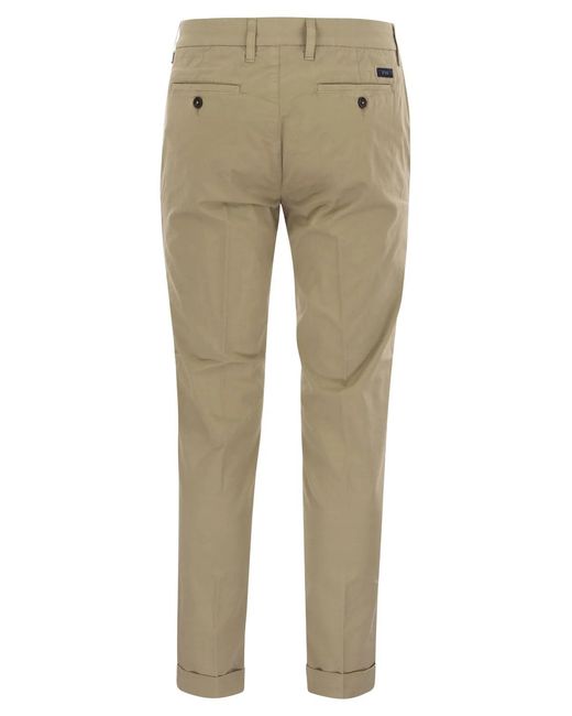 Fay Natural Stretch Gabardine Slim Trousers for men