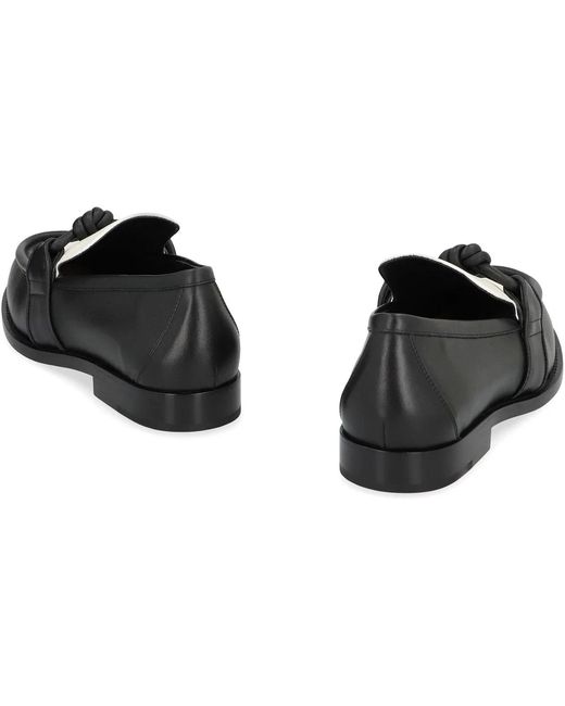 Bottega Veneta Black Astaire Leather Loafers