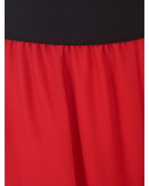 Maria Calderara Red Pants Wide Leg Crepe