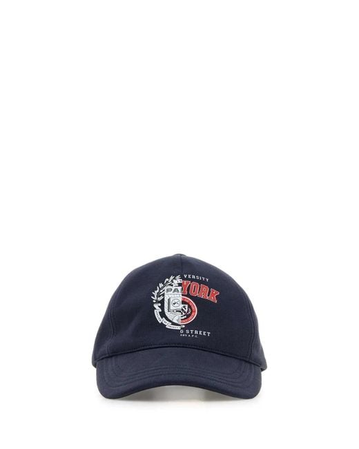 A.P.C. Blue Dark Classic Print Baseball Hat for men