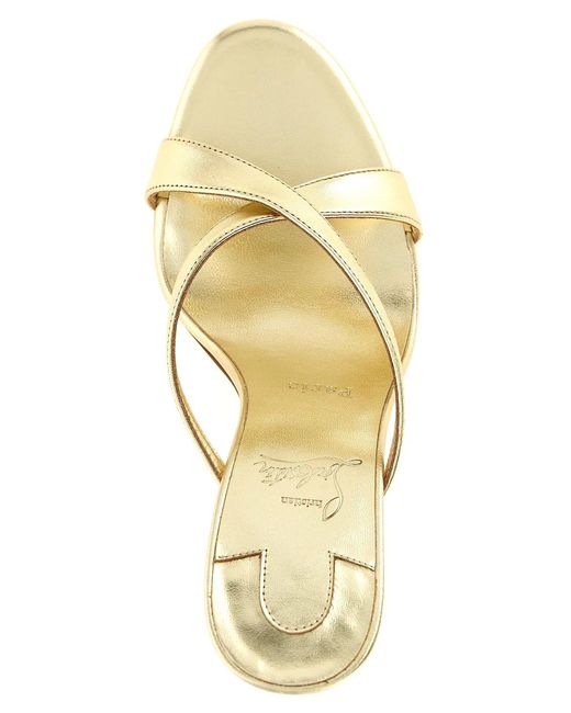 Christian Louboutin Metallic 'Mulazee Cross' Mules