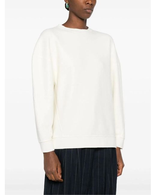 Max Mara White Wool Crewneck Sweater