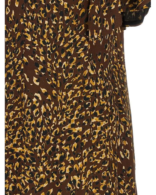 Twinset Natural Twin Set Animal Print Dress